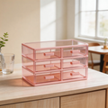 Functional Design | Transparent Plastic | Organize Your Home or Office | Perfect Gift for Tidy Enthusiasts | Sleek Pink Color