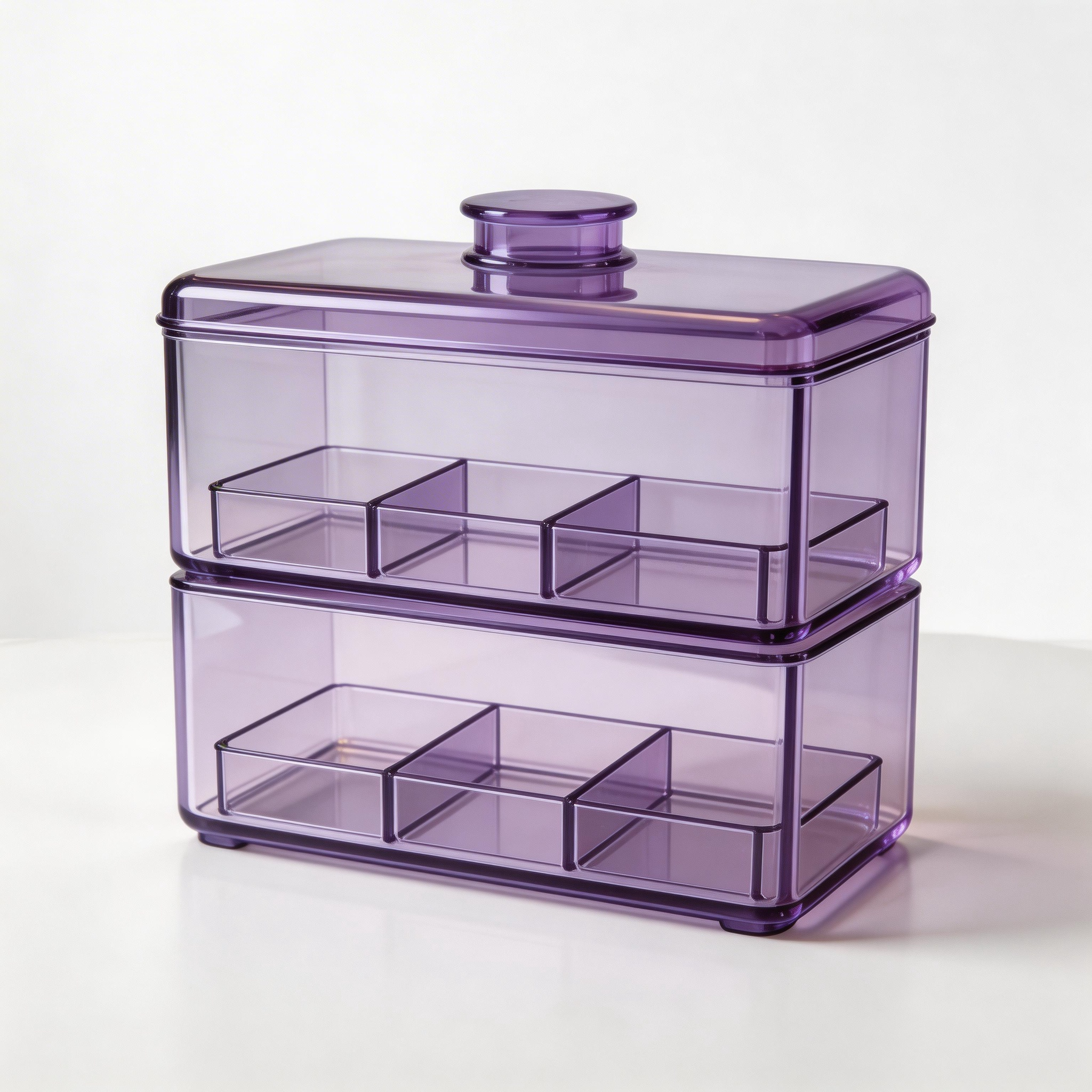 Organize in Style | Transparent Plastic | Modern Desktop Storage | Perfect Gift for Organization Enthusiasts | Elegant Purple Design