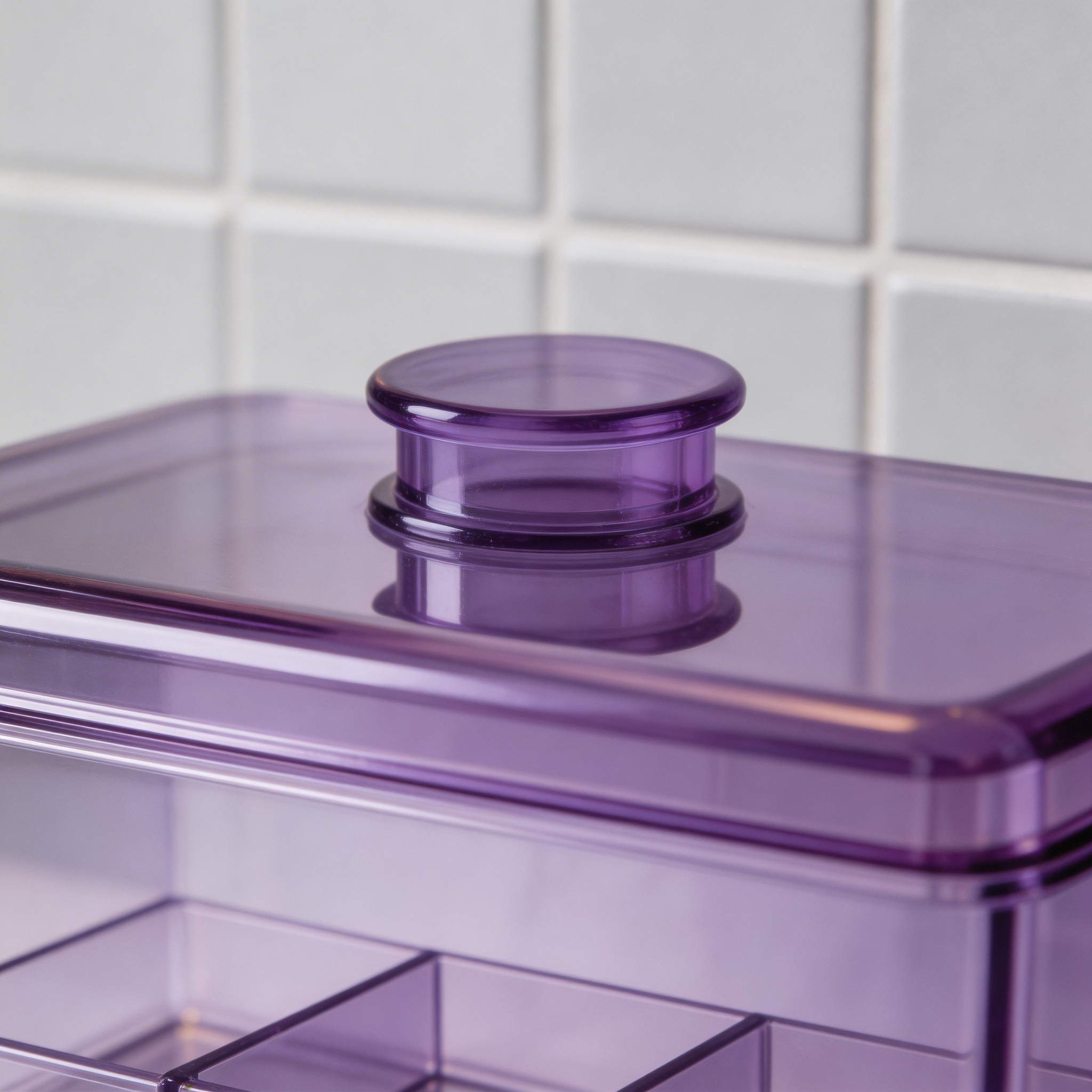 Organize in Style | Transparent Plastic | Modern Desktop Storage | Perfect Gift for Organization Enthusiasts | Elegant Purple Design