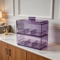 Organize in Style | Transparent Plastic | Modern Desktop Storage | Perfect Gift for Organization Enthusiasts | Elegant Purple Design
