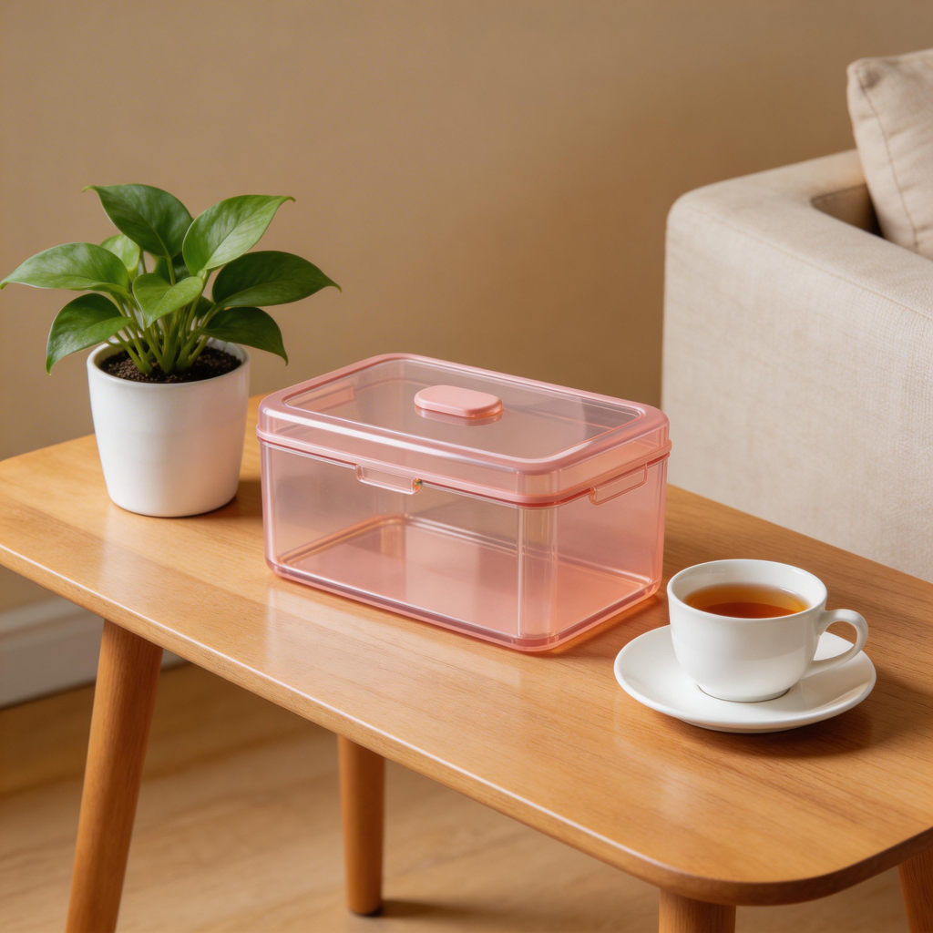 Sleek & Transparent | Premium Plastic | Modern Desk Organizer | Perfect Gift for Neat Freaks | Elegant Pink Design