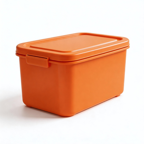 Bold & Durable | Premium Plastic | Vibrant Orange Storage Box | Perfect for Organization | Easy-to-Store Design