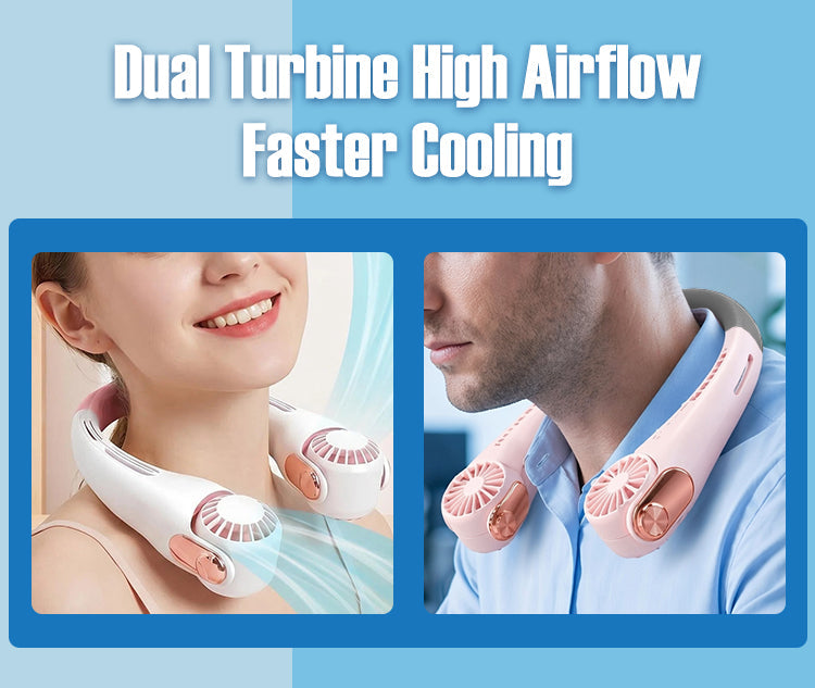 🥳2026 HOT SALE🥳💞50K+ SOLD!🍃💨 50% OFF! Neck Air Conditioner Fan – Ultra‑quiet, 360° rotating, 3 speeds. Hands‑free cooling, long battery. 🌬️😎🌬️